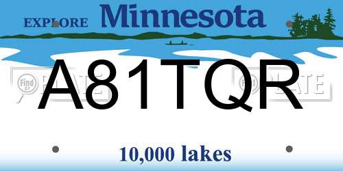 A81TQR Minnesota License Plate