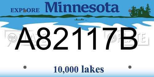 A82117B Minnesota License Plate