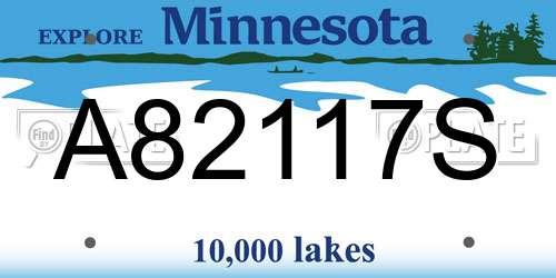 A82117S Minnesota License Plate