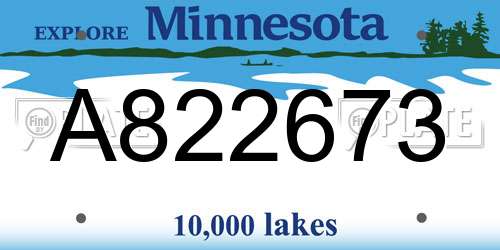 A822673 Minnesota License Plate