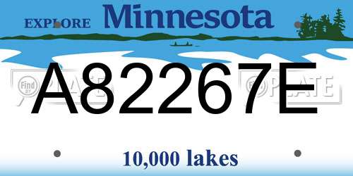 A82267E Minnesota License Plate