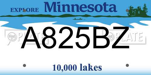A825BZ Minnesota License Plate