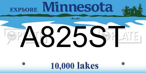 A825ST Minnesota License Plate