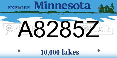 A8285Z Minnesota License Plate