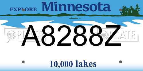 A8288Z Minnesota License Plate