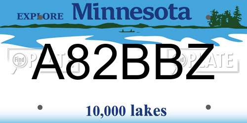 A82BBZ Minnesota License Plate