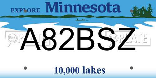 A82BSZ Minnesota License Plate