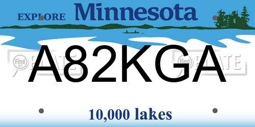 A82KGA Minnesota License Plate