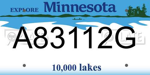 A83112G Minnesota License Plate