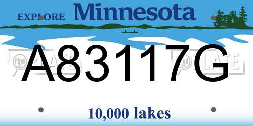 A83117G Minnesota License Plate