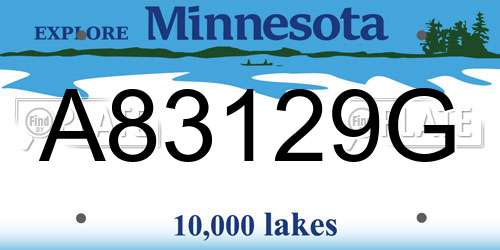 A83129G Minnesota License Plate