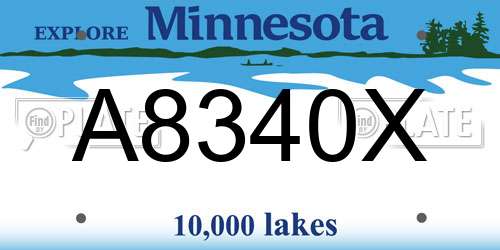 A8340X Minnesota License Plate