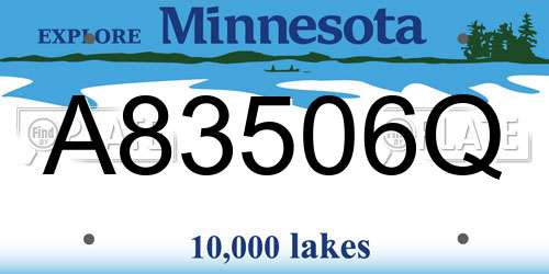 A83506Q Minnesota License Plate