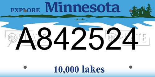 A842524 Minnesota License Plate
