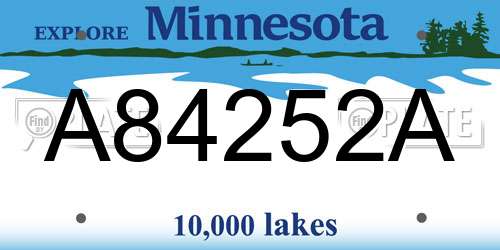 A84252A Minnesota License Plate