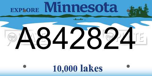 A842824 Minnesota License Plate