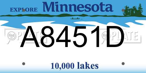 A8451D Minnesota License Plate
