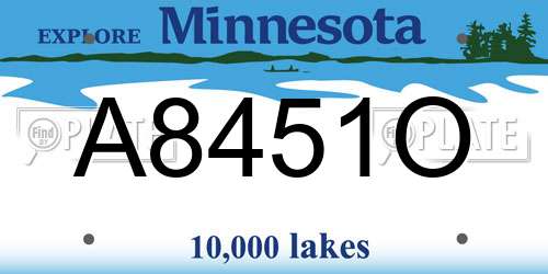 A8451O Minnesota License Plate