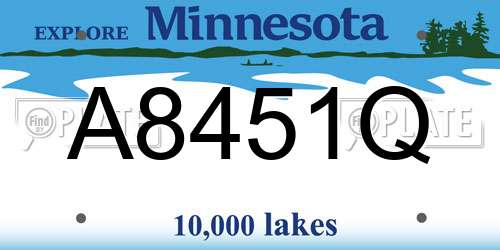 A8451Q Minnesota License Plate