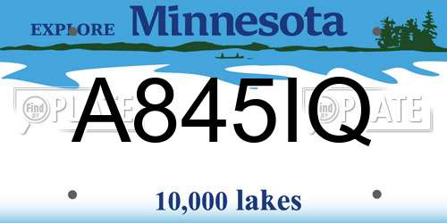 A845IQ Minnesota License Plate