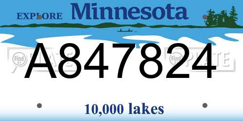 A847824 Minnesota License Plate