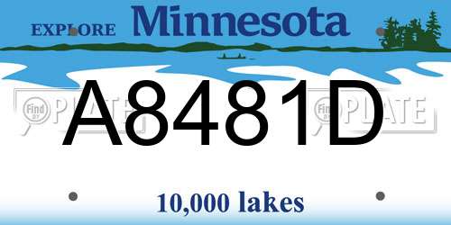 A8481D Minnesota License Plate