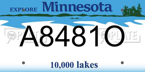 A8481O Minnesota License Plate
