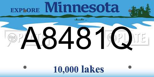 A8481Q Minnesota License Plate