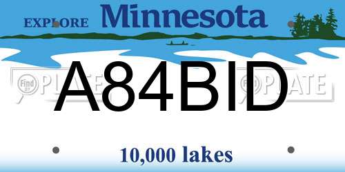 A84BID Minnesota License Plate