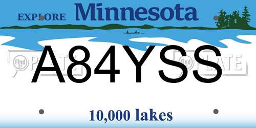 A84YSS Minnesota License Plate