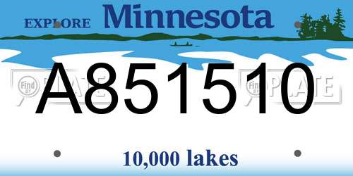A851510 Minnesota License Plate