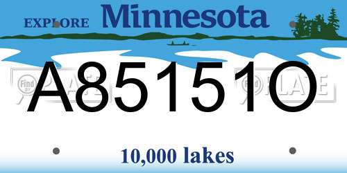A85151O Minnesota License Plate