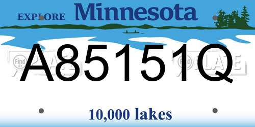 A85151Q Minnesota License Plate