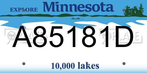 A85181D Minnesota License Plate
