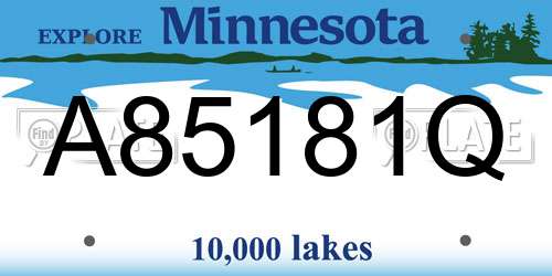 A85181Q Minnesota License Plate