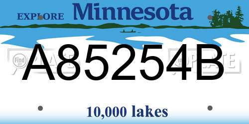 A85254B Minnesota License Plate