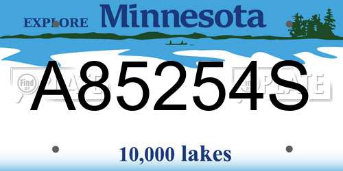 A85254S Minnesota License Plate