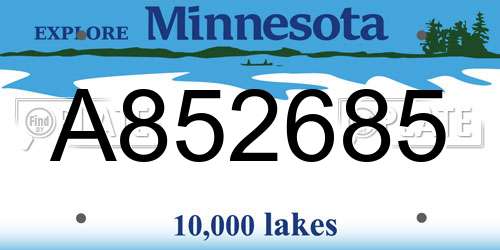 A852685 Minnesota License Plate