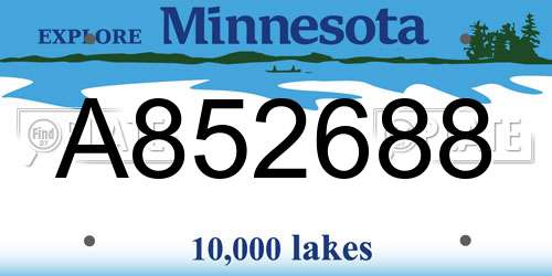 A852688 Minnesota License Plate