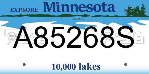 A85268S Minnesota License Plate