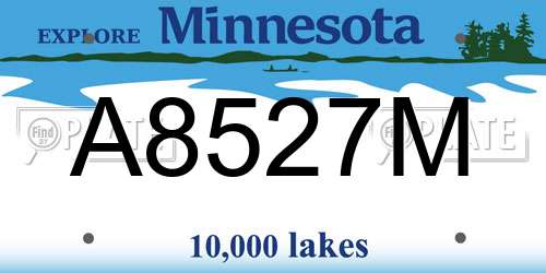 A8527M Minnesota License Plate