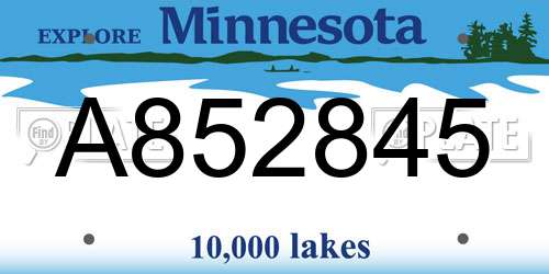A852845 Minnesota License Plate