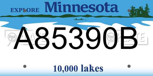 A85390B Minnesota License Plate