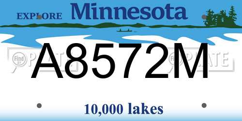 A8572M Minnesota License Plate