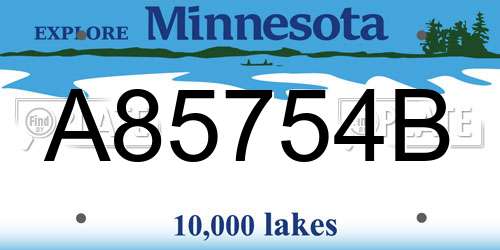 A85754B Minnesota License Plate