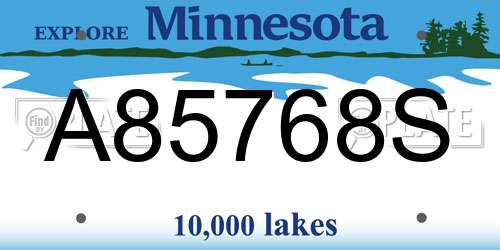 A85768S Minnesota License Plate