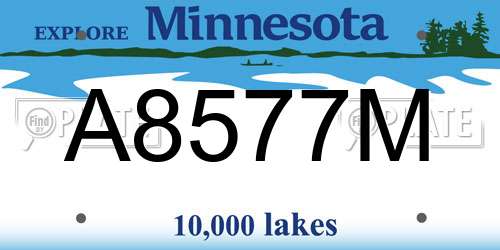 A8577M Minnesota License Plate