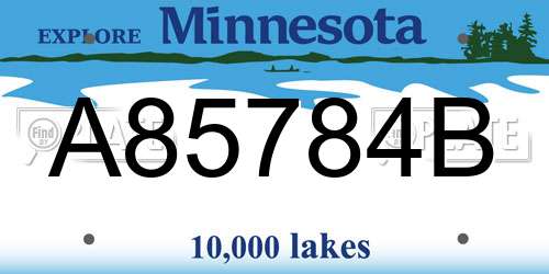 A85784B Minnesota License Plate