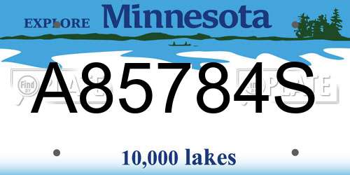 A85784S Minnesota License Plate