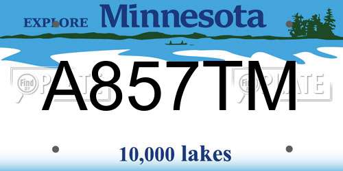 A857TM Minnesota License Plate